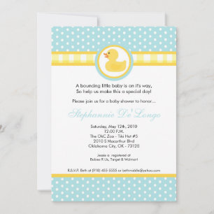 5x7 Gult Rubber Ducky Baby Shower-inbjudan Inbjudningar
