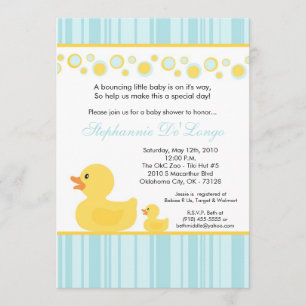 5x7 Gult Rubber Ducky Baby Shower-inbjudan Inbjudningar