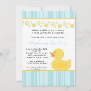 5x7 Gult Rubber Ducky Baby Shower-inbjudan Inbjudningar