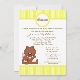 5x7-Gult Woodland Fox Baby Shower-inbjudan Inbjudningar