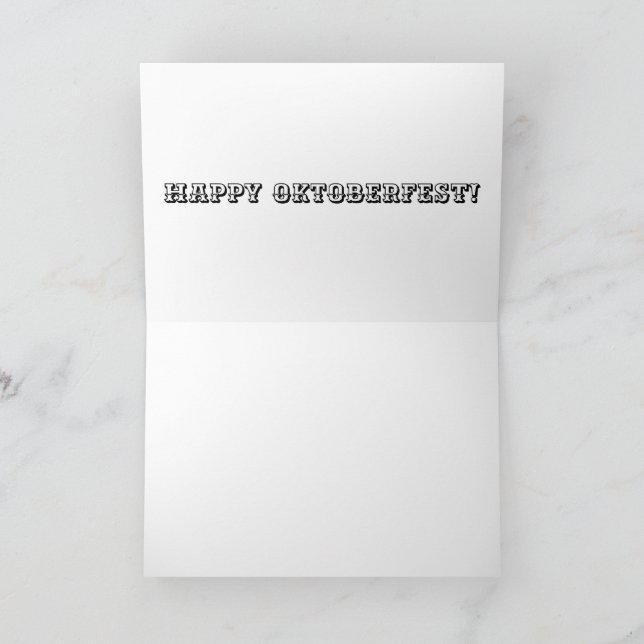5x7-hälsningskort. Lycklig oktoberfest. giraffe gi Tack Kort (Inuti)