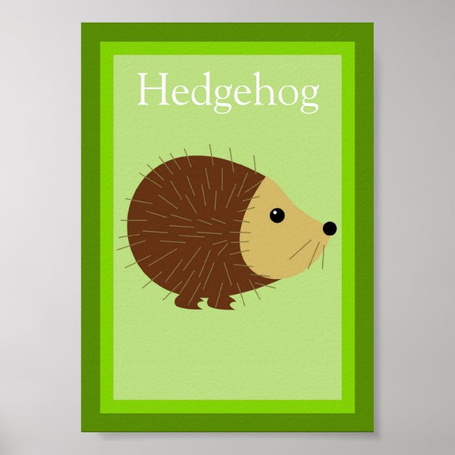 5X7 Hedgehog Forest Friends Wall Art Poster (Framsidan)