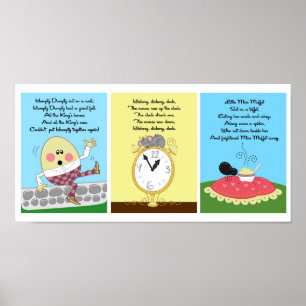 5x7 Humpty Hickory Miss Muffet Kids Room Wall Art Poster