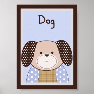 5x7 "Hund" Graham Crackers Baby Bedding Wall Art Poster
