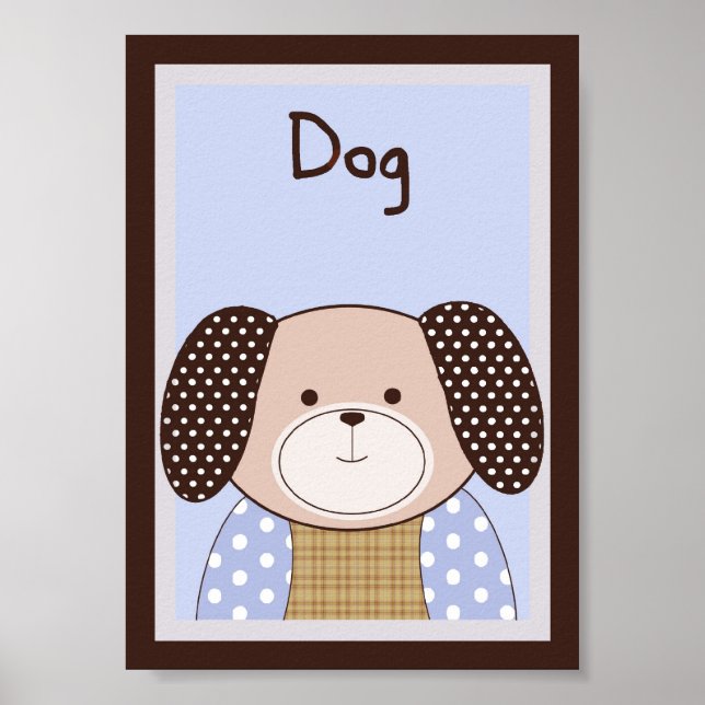 5x7 "Hund" Graham Crackers Baby Bedding Wall Art Poster (Framsidan)