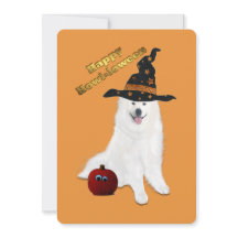 5X7 In. Platt Tack Kort Halloween Samoyed