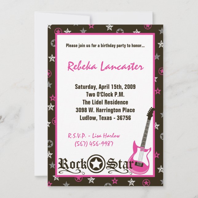 5x7 inbjudan - inbjudan för (Framsida)