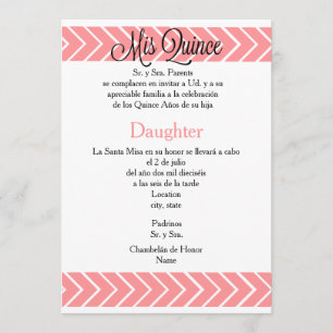 5x7 inbjudan - Mis-Quince - spansk Customization