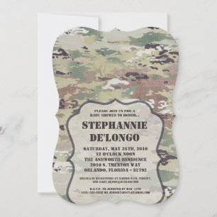 5x7 Inbjudan till babyvisningsarmén OCP Camo Unifo