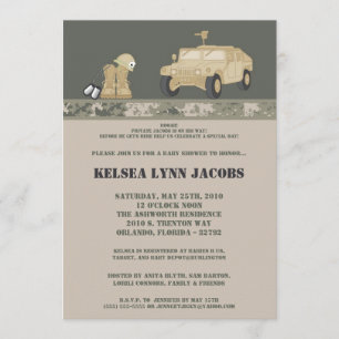 5x7 Inbjudan till babyvisningsprogrammet ARMY Camo