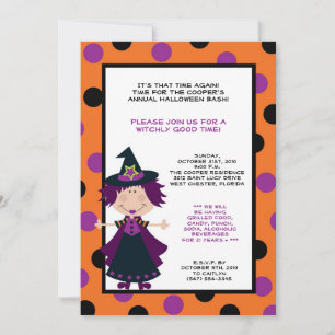 5x7-inbjudan till Witch Halloween-blocket-parti Inbjudningar