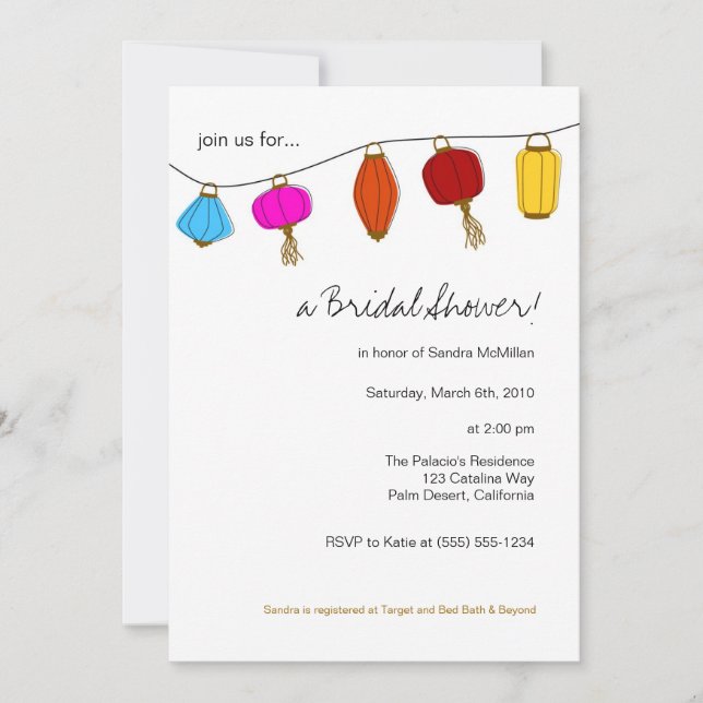 5x7 Inbjudningar till kinesiska signaturer (Framsida)