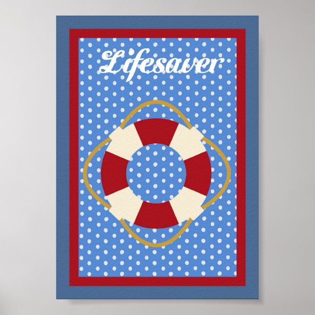 5X7 Lifesaver Nautical Wall Art Poster (Framsidan)