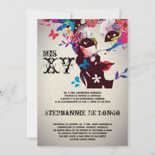 5x7 Maskerad Quinceanera Födelsedagsinbjudan Inbjudningar