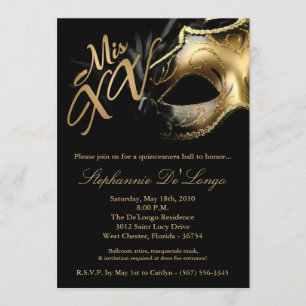 5x7 Maskeradmask 15 Quinceanera Boll-inbjudan Inbjudningar