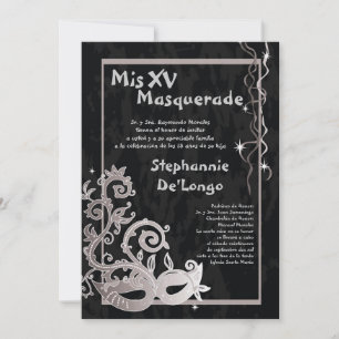 5x7 Masquerad Quinceanera Birthday-inbjudan Inbjudningar