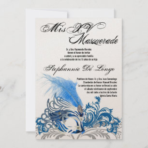 5x7 Masqueraquinceanera Birthday-inbjudan Inbjudningar