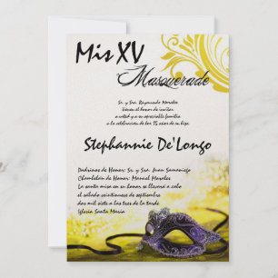 5x7 Masqueraquinceanera Birthday-inbjudan Inbjudningar