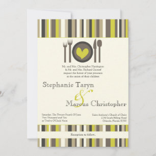 5x7 Modern China Tallrikar - inbjudan till middags