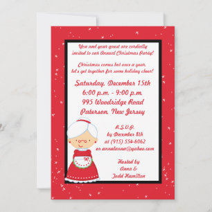 5x7 Mr. & Claus julfest Inbjudningar
