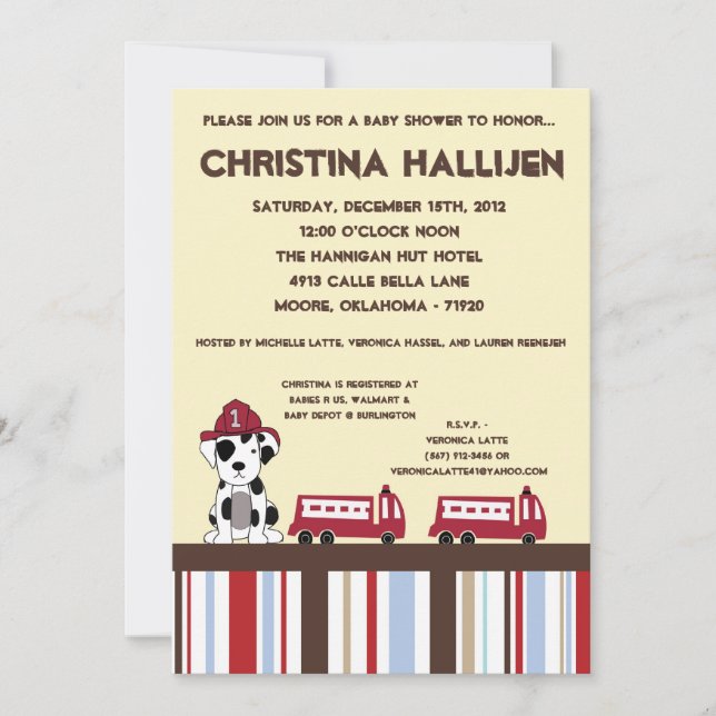 5x7 Nojo avfyrar motorbaby showerinbjudan Inbjudningar (Framsida)