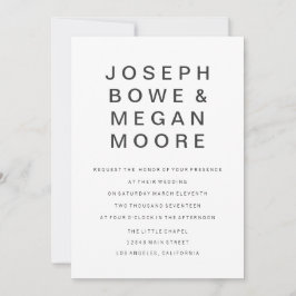 5x7 Ny inbjudan till minimalistisk bröllop med Got