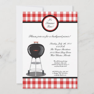 5x7 Picknick Sommar Grillfest Inbjudan