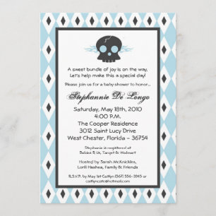 5x7 Pojke Punk Rock Skalle EMO Baby Shower Inbjuda Inbjudningar