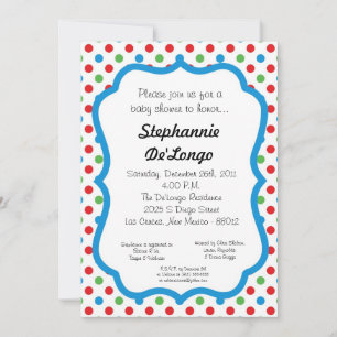 5x7 Polkadotter Baby Shower-inbjudan Inbjudningar