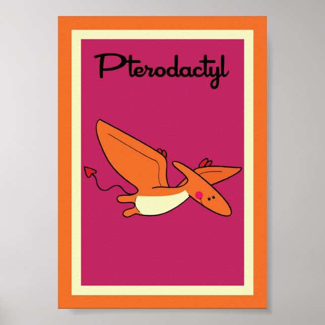 5X7 Pterodactyl Dinosaurs Wall Art Poster (Framsidan)