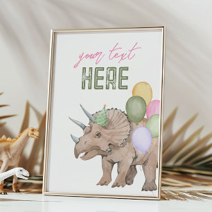 5x7 Redigerbar Dinosaurie Festskyltkort Inbjudningar