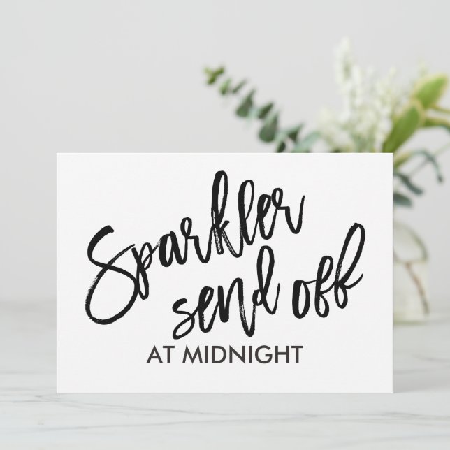 5X7 Sparkler Avskedsfest Skylt | Brush Script (Sva Inbjudningar (Stående Fram)