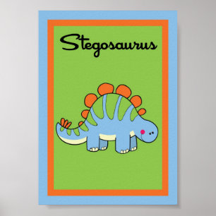 5X7 Stegosaurus Dinosaurs Wall Art Poster