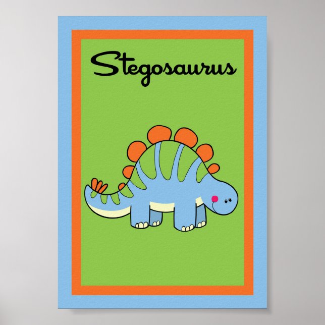 5X7 Stegosaurus Dinosaurs Wall Art Poster (Framsidan)