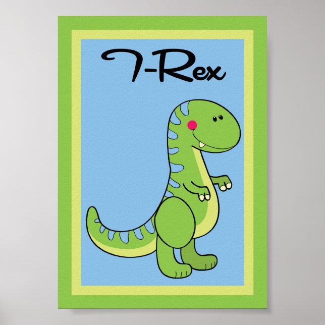 5X7 T-Rex-Dinosaurs Wall Art Poster (Framsidan)