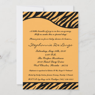 5x7 Tiger Animal Print Baby Shower-inbjudan Inbjudningar