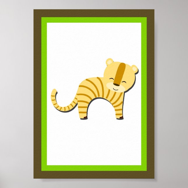 5X7 Tiger Jungle Animal Wall Art Poster (Framsidan)