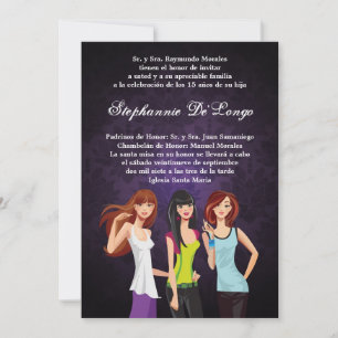 5x7 Tonåringar Teen Quinceanera Födelsedagsinbjuda Inbjudningar