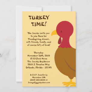 5x7 Turkiet Mat Thanksgiving Party Inbjudan