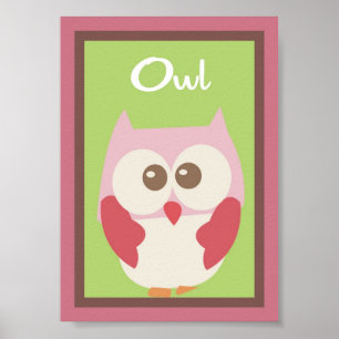 5X7 Uggla Wall Art Kärlek och Nature Girl Woodland Poster