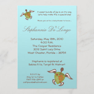 5x7 Under Sea Turtle Baby Shower-inbjudan Inbjudningar