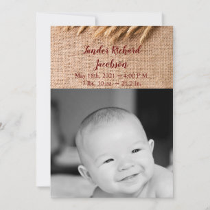 5x7 Vete på Burlap-affären med Photo Birement Army Meddelande