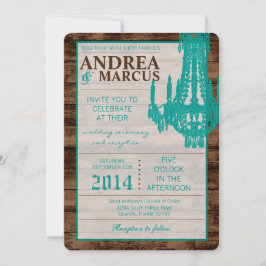 5x7 Western Rustik Ljuskrona Bröllopsinbjudan Inbjudningar