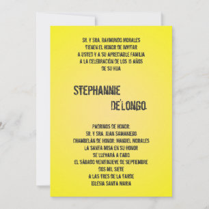 5x7 Yello DJ Spin Turntable Quinceanera-inbjudan Inbjudningar