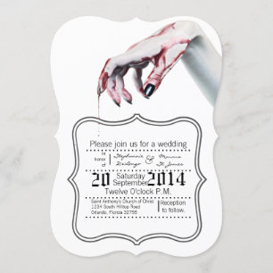 5x7 zombie-blodsdroppvampyr G-bröllopsinbjudan Inbjudningar