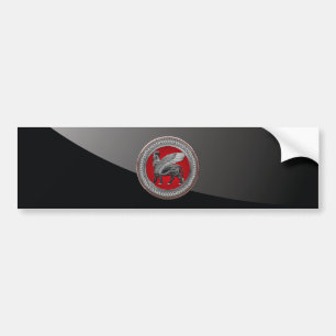 [600] Assyrian Winged Bull: Silver & Black Lamassu Bildekal