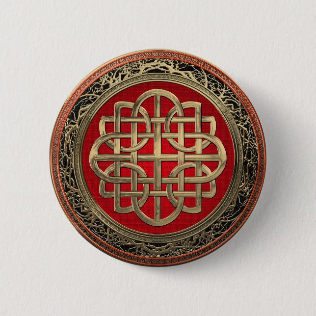 [600] Helig Celtic Guld Knot Kor Knapp (Framsida)
