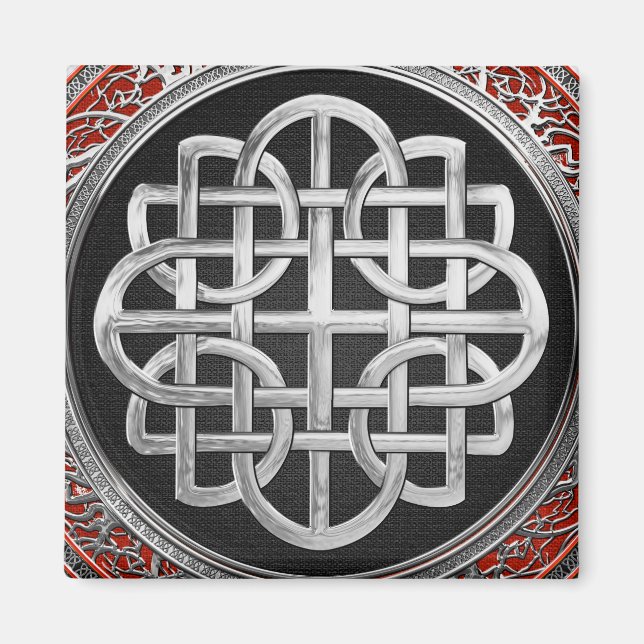[600] Helig Celtic Silver Knot Kor Magnet (Framsidan)