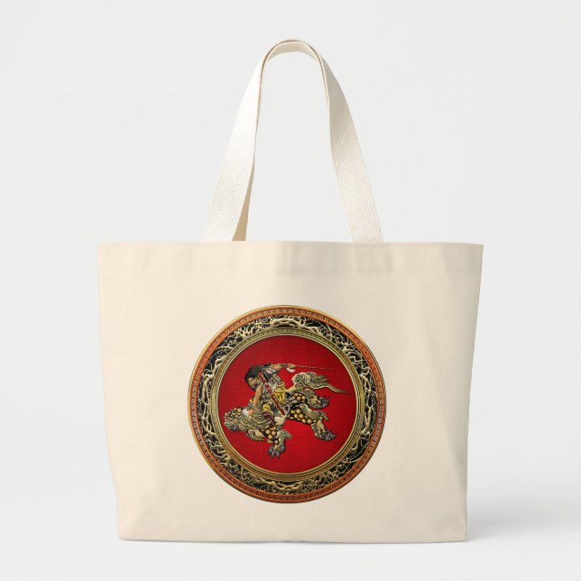 [600] Hokusai - Shoki Riding Shishi Lejon Jumbo Tygkasse (Framsidan)