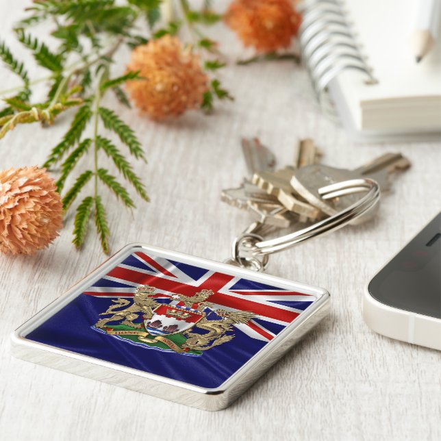 [600] Hongkong - 1959-1997 Jackande av Arm Fyrkantig Silverfärgad Nyckelring (Sidan)